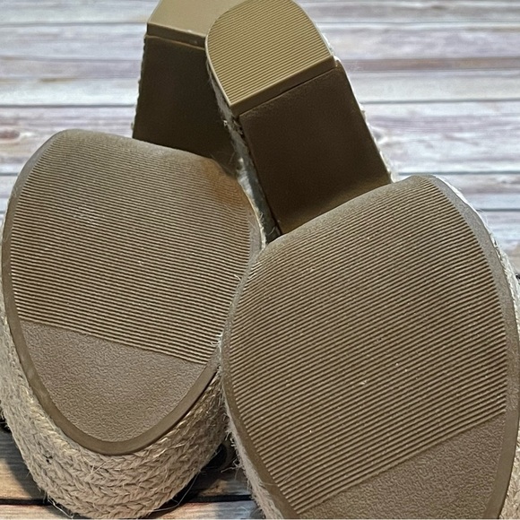 Kaari Blue Vera Size 8.5 Olive Green Suede Platform Espadrille Jute Heel - Picture 8 of 14